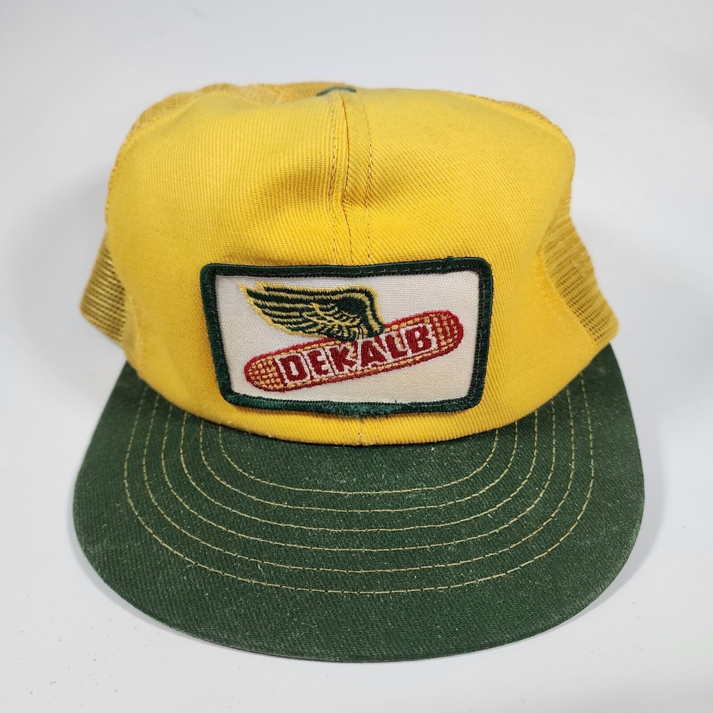 Vintage 80s DEKALB Seeds Mesh Back Trucker Hat Cap Farm Agriculture K Products - Picture 4 of 7